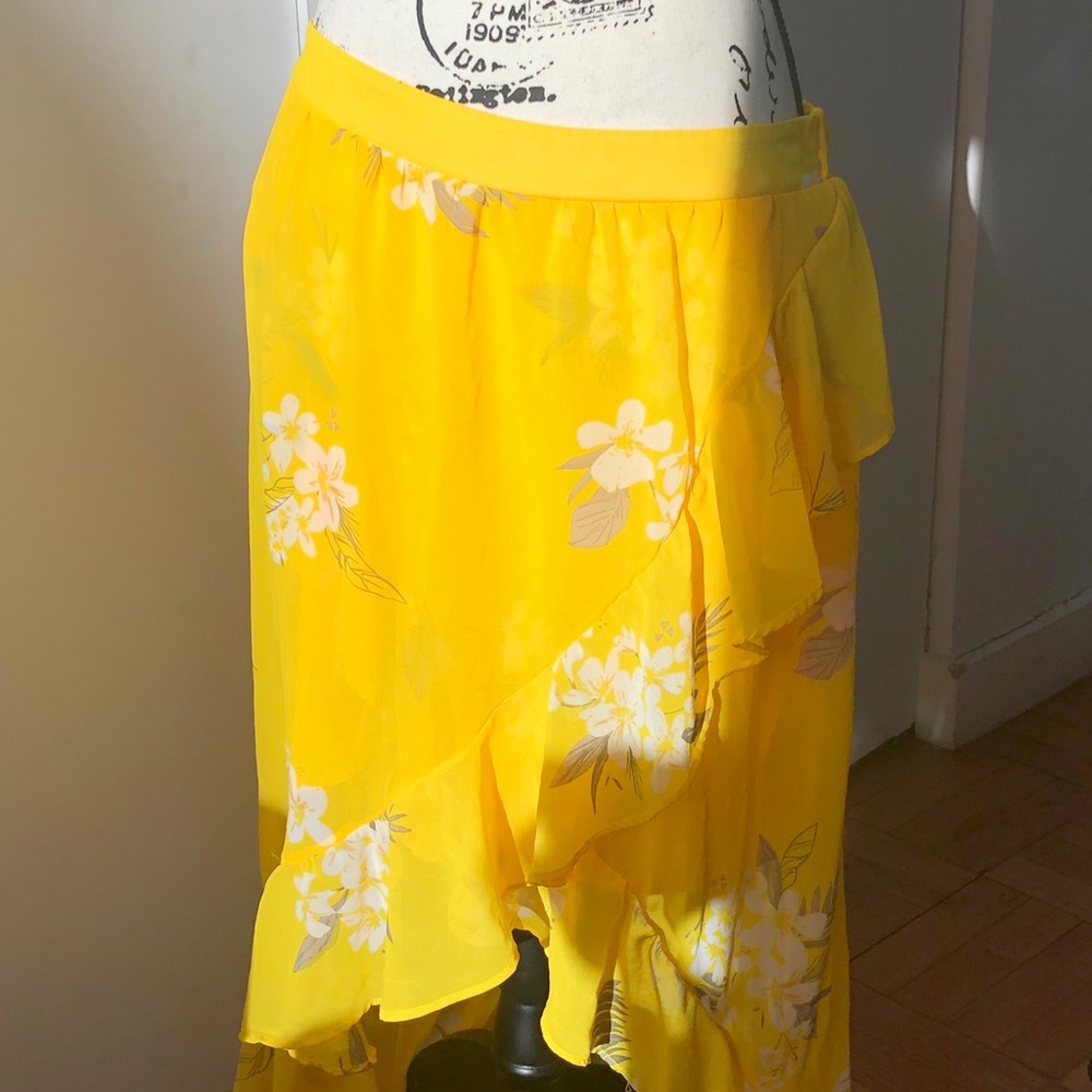Andeawy High Low Yellow Skirt Sz L - Picture 5 of 11